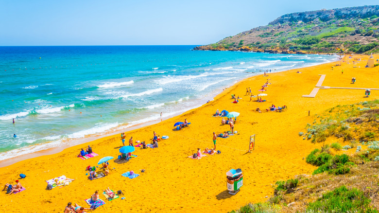 bright orange sands of Ramla Bay