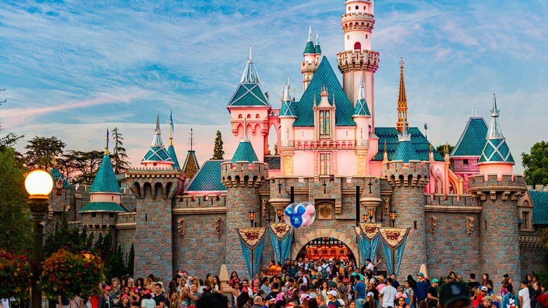 The legendary Disney castle of Sleeping Beauty at Disneyland