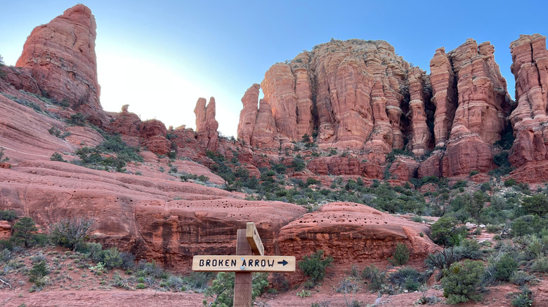 Broken Arrow Trail sign near Sedona, Arizona