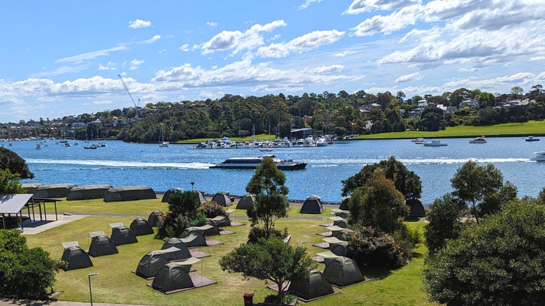 Campground on Cockatoo Island in Australia's Sydney Harbour