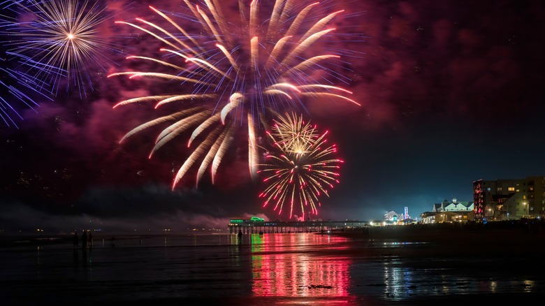 Fireworks over Old Orchard Beach, Maine