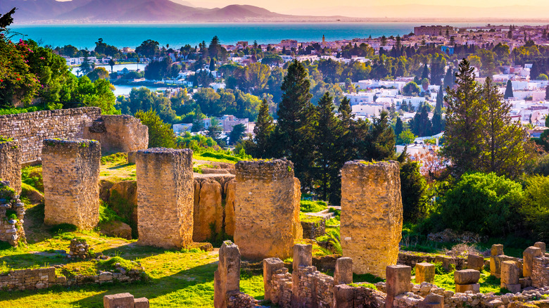 view of Carthage and the ocean from Byrsa Hill