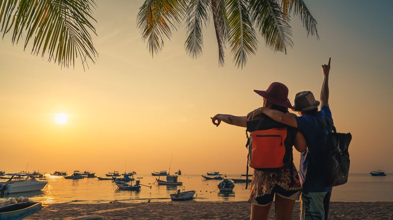 Couple at sunset in Thailand