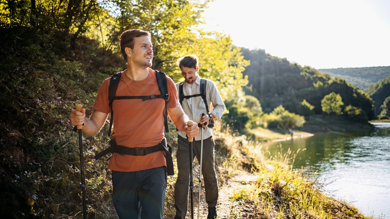 Two men hiking