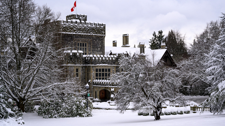 Hatley Castle in the winter