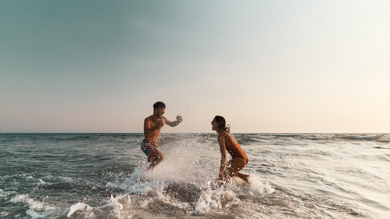 couple in ocean