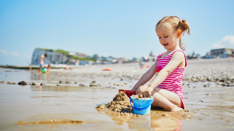 Toddler on Brittany beach