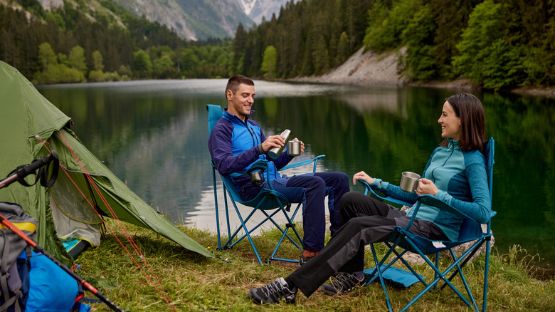 Couple camping 