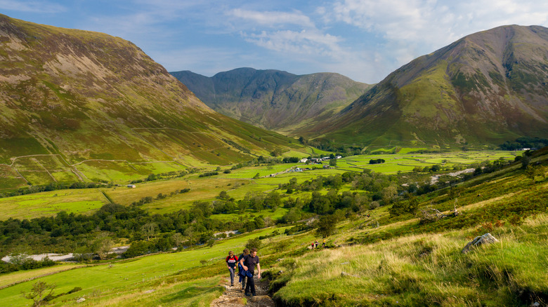 Hikers on Scafell Pike