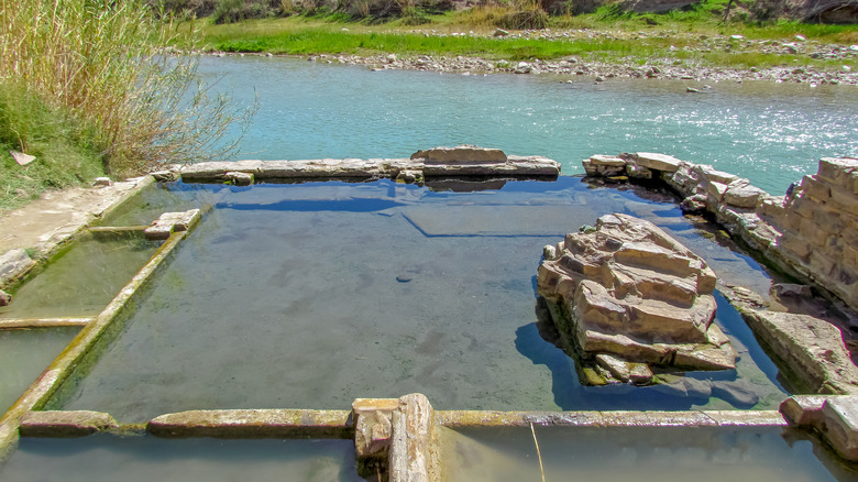 Foundation of the original bathhouse in Big Bend