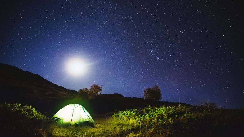 Camper under the stars