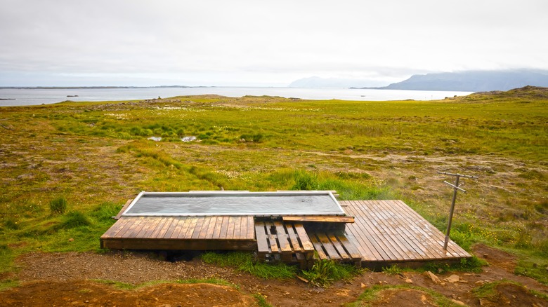 Djúpavogskörin Hot Springs near ocean