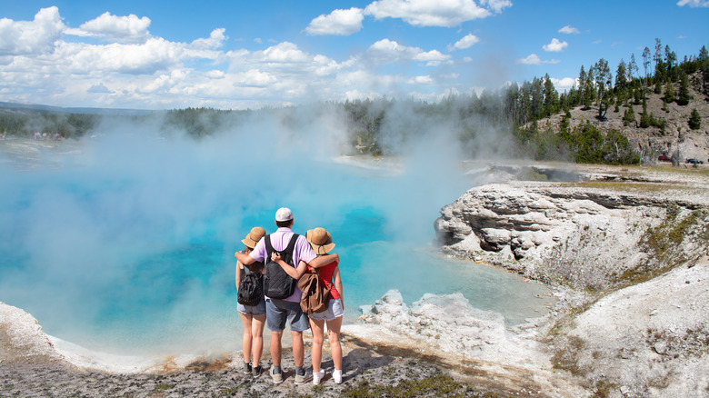 Backpackers in Yellowstone National Park