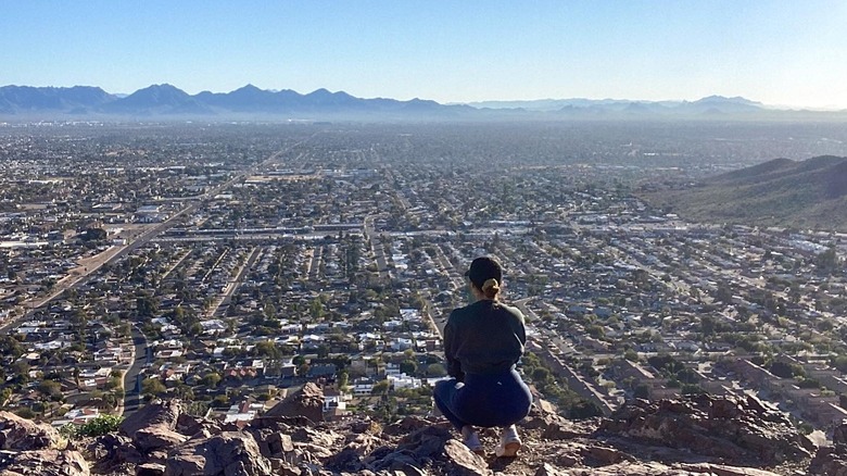 woman on lookout mountain summit