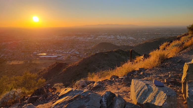 sunset over phoenix from north mountain