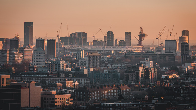 Aerial view of East London