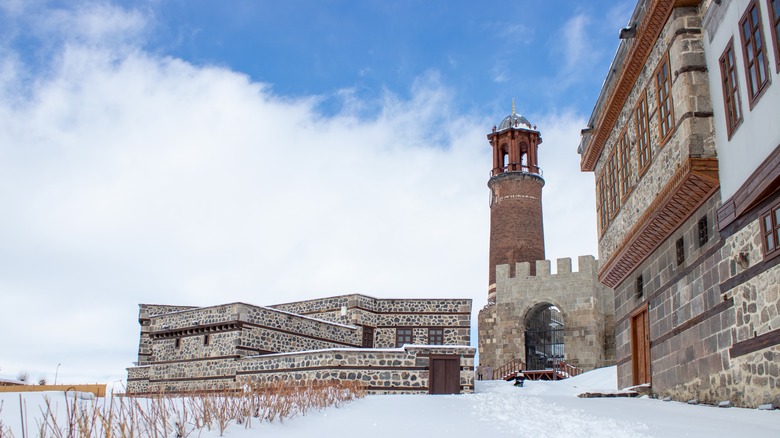 Historic clock tower in Erzurum, Türkiye