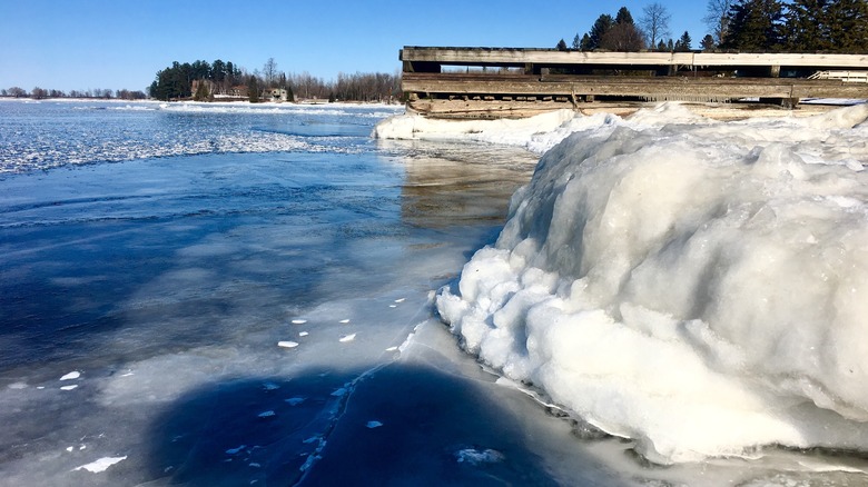 Ice in International Falls, Minnesota