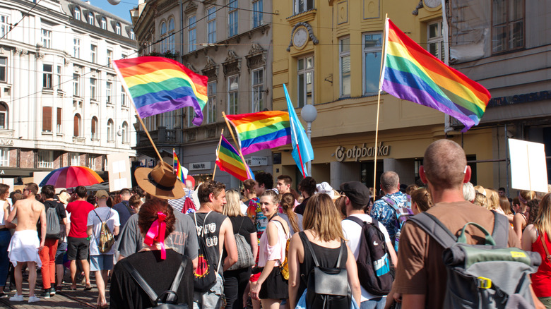 attendees at zagreb pride parade