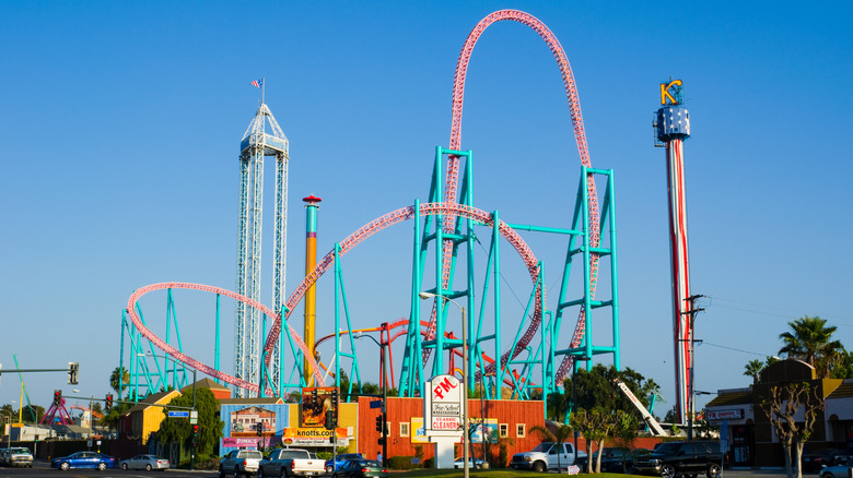 Rollercoaster skyline at a theme park