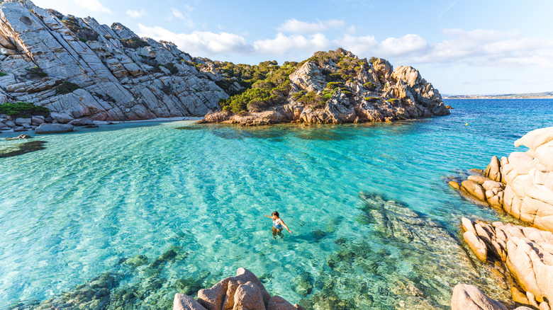 Swimmer in Sardinia bay