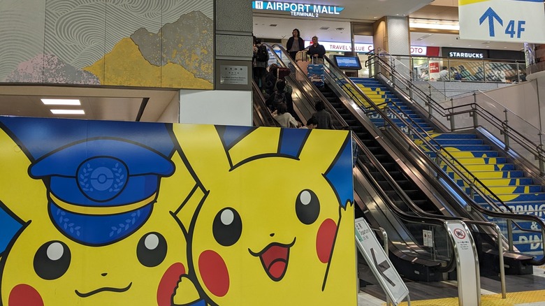 Pikachu sign at Narita Airport