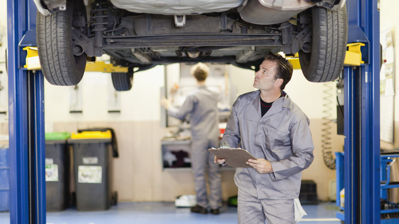 Mechanic and car