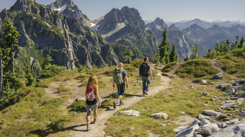 hikers at North Cascades National Park