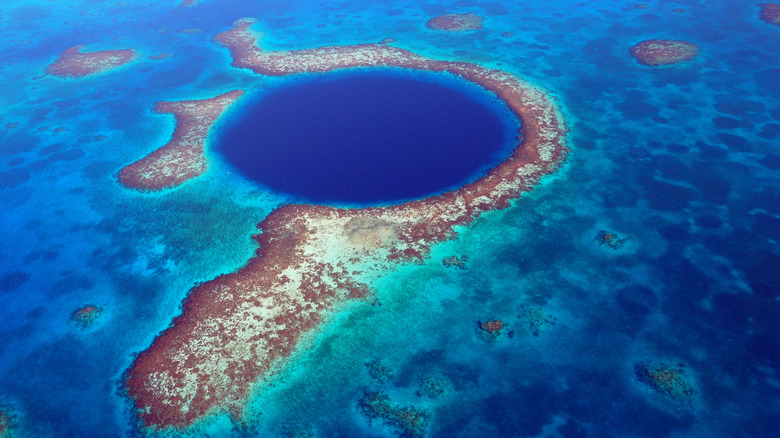 Aerial view of the Great Blue Hole