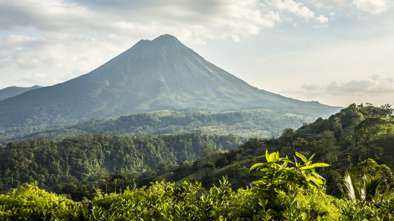 Arenal Volcano surrounded by jungle landscape