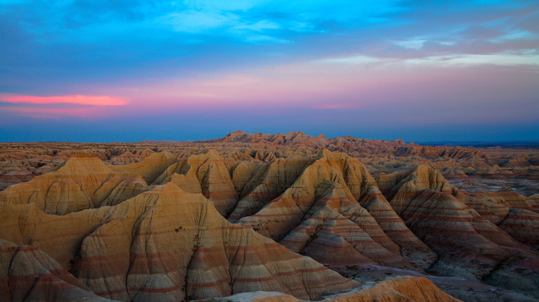 sunset at Badlands National Park