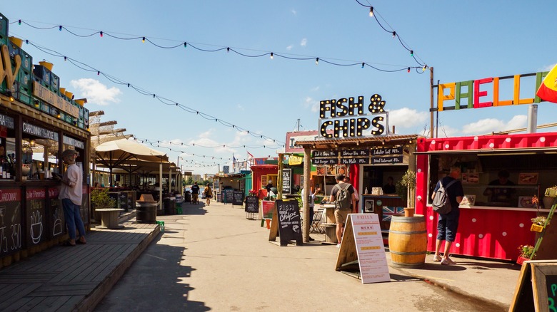 Outdoor food stalls at Reffen