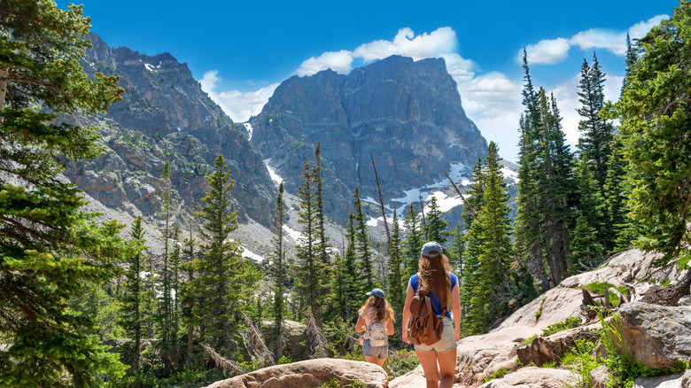 two girls in mountains