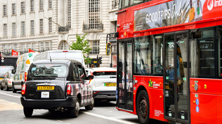 London Black Cab and double-decker bus