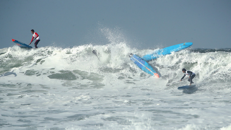 Paddle surfers at Ocean Beach