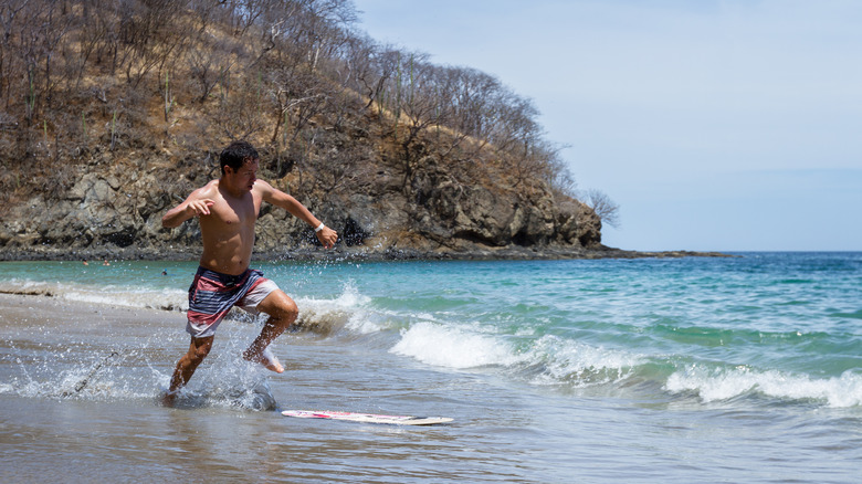 Skim boarding at Playa Calzon de Pobre, Costa Rica