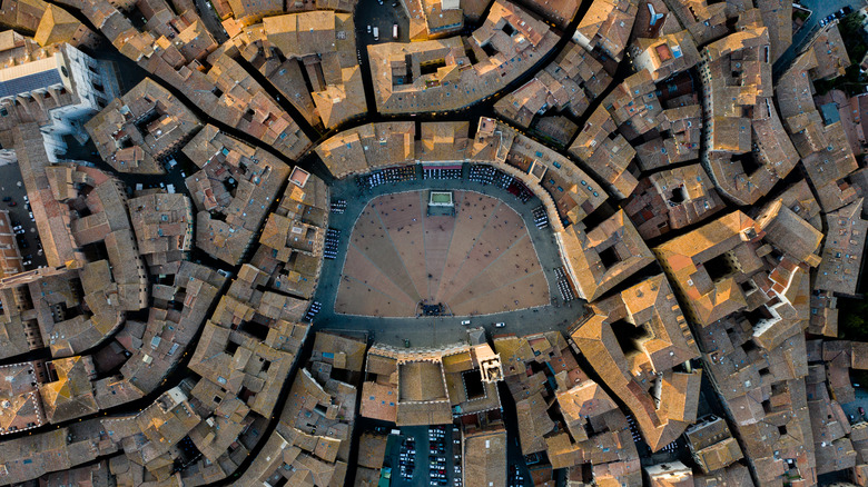Aerial of Piazza del Campo
