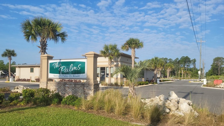 Entrance of RV resort in Florida