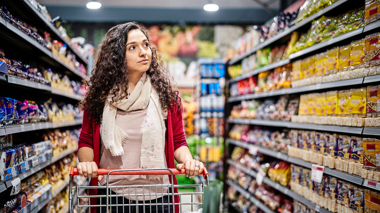 person shopping in grocery store