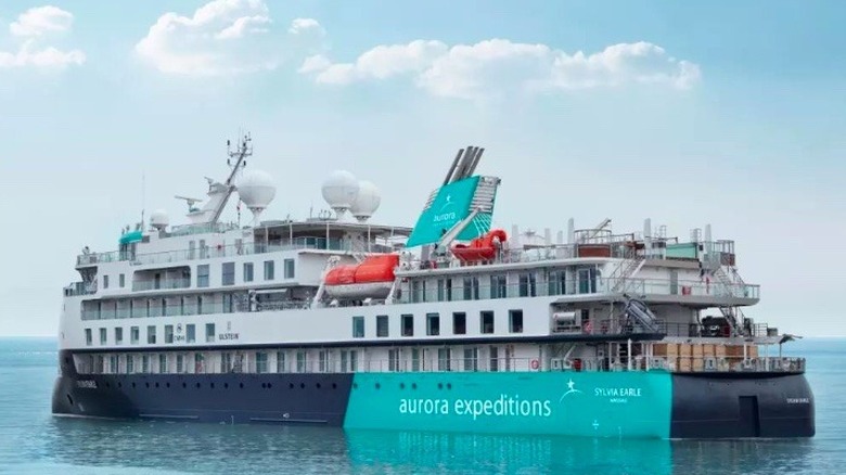 Aurora Expedition ship sailing through sea