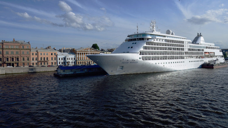 Silversea Cruise ship docked in St. Petersburg
