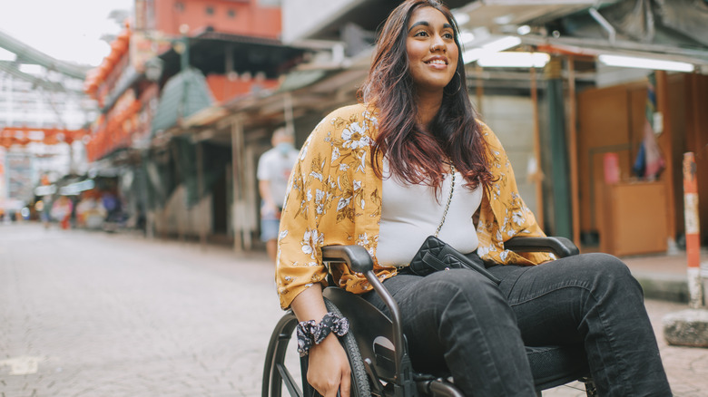 Traveler using a wheelchair