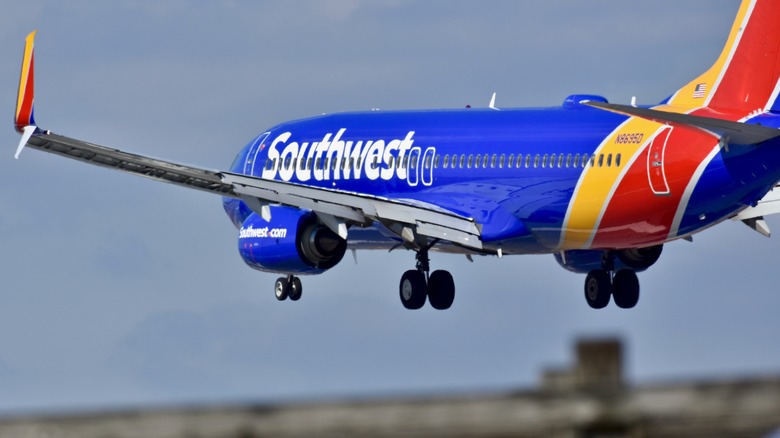 Southwest airplane in the air