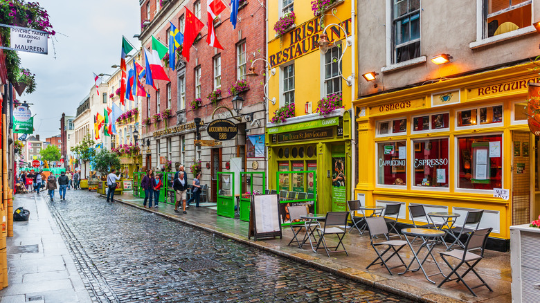 street of pubs in Dublin