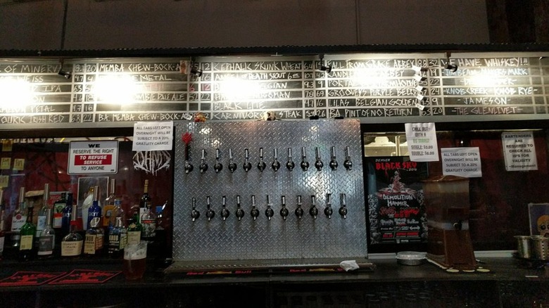 Black Sky Brewery's tap wall