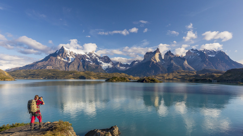 backpacker in Torres Del Paine