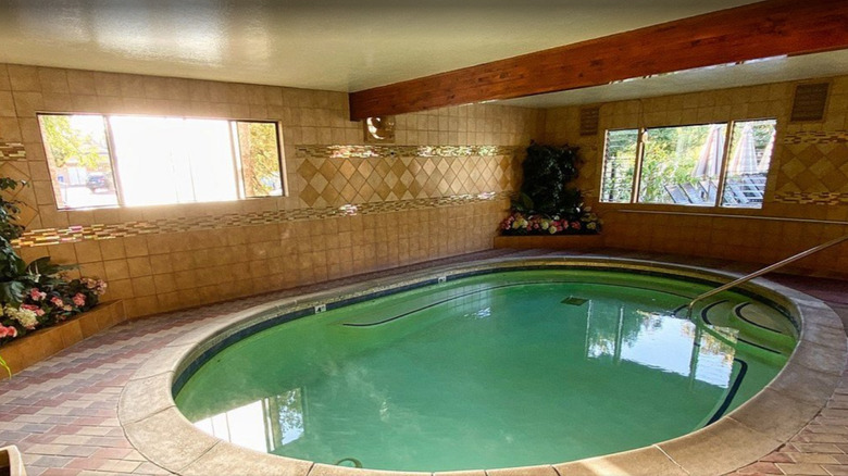 inside pool at Roman Resort