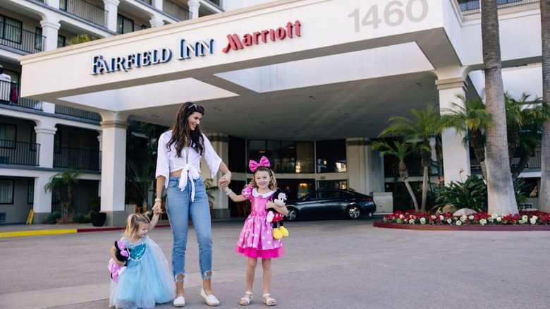 Family outside Fairfield by Marriott Anaheim Resort
