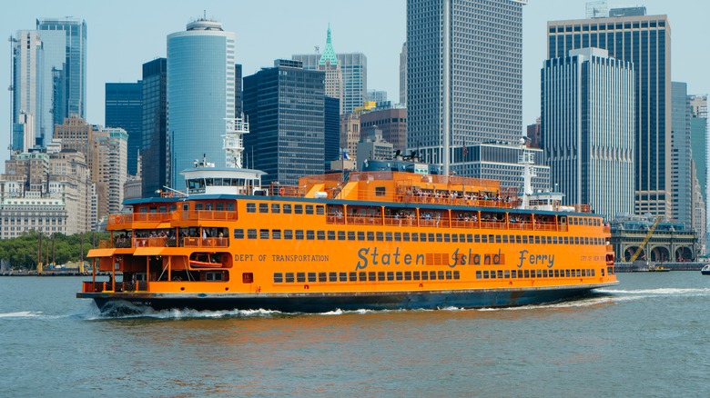 Ferry sailing through East River