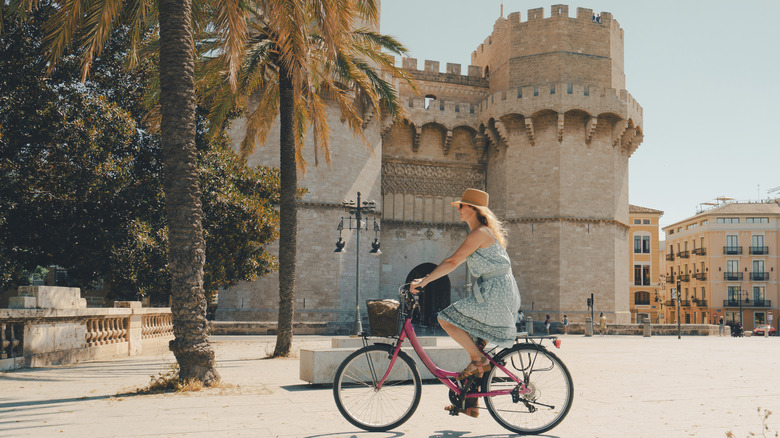 woman on bike